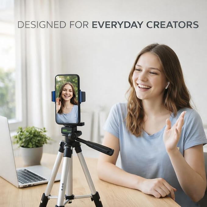 Acuvar 50” Phone Tripod with Holder – Lightweight Aluminum Tripod Stand