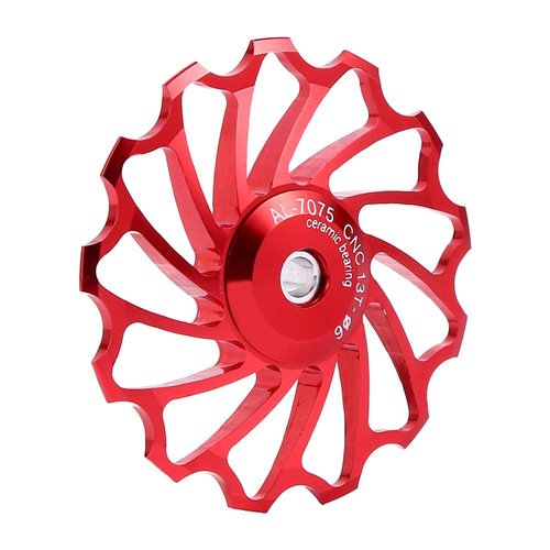 Alomejor Rear derailleur Pulley, Improves Shifting Performance Lightweight Ceramic Pulley 13T for Mountain Cyclists Road Riders Trail Racing Maintenance