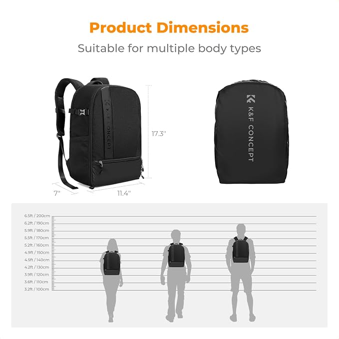 K&F CONCEPT Camera Backpacks for Photographers Travel Bag for Tripod Camera