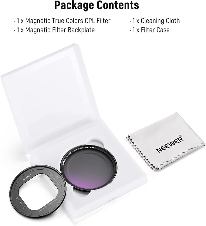 NEEWER 67mm Magnetic CPL Filter Set, Circular Polarizing Multicoated HD