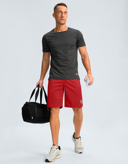 G Gradual Men's Athletic Gym Shorts - Quick Dry Lightweight Basketball Shorts with Zipper Pockets | 9"/11" Sizes
