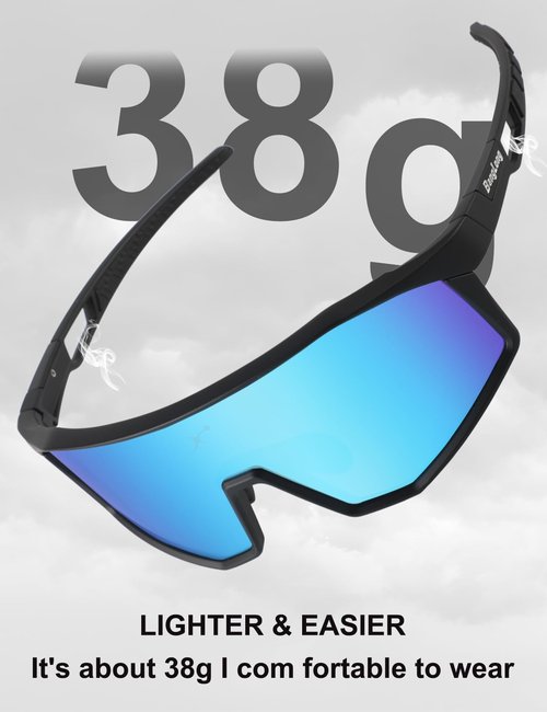 BangLong Sports Sunglasses for Men Women - UV400 Protection Baseball Sun Glasses TR90 for Running Cycling Baseball Fishing, blue