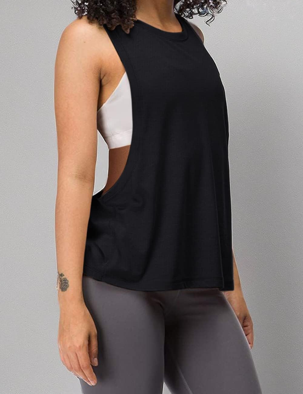 Skiennix Women's Cropped Fitness Tank Top - Sleeveless Gym & Yoga Athletic Shirt