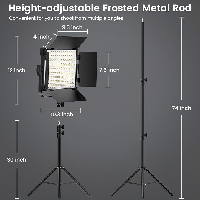 2-Pack RGB Photography Lighting Kit, 50W Bi-Color Professional LED Studio Lights