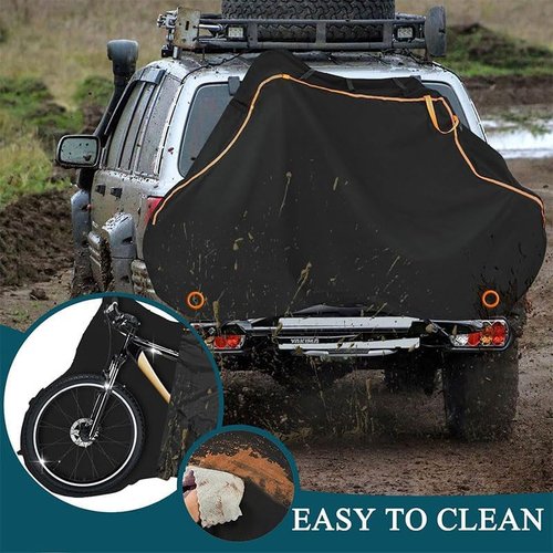600D Oxford Cloth Bike Cover - Waterproof Outdoor Bicycle Protection with UV Shield | Fits Mountain, Road & Electric Bikes (Black, 75L x 39W x 26H Inch)