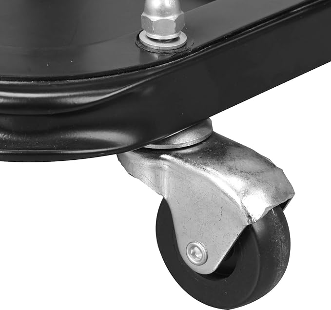 Torin ATR7211 Blackjack Rolling Creeper Garage/Shop Seat: Padded Mechanic Stool with Tool Tray Storage, Black, Large