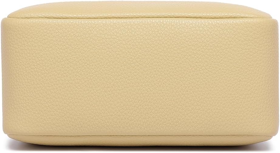 Travel Makeup Bag, Ring Clasp Wristlet Organizer (Almond Yellow)