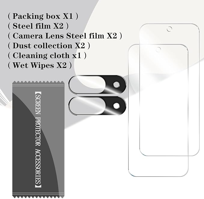 BIGFACE for Pixel 9 Tempered Glass Screen Protector + Camera Lens Protector