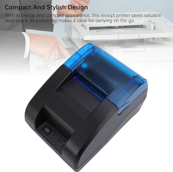 Portable Thermal Receipt Printer, 58mm USB Bluetooth Receipt Printer, ESC POS