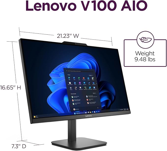 Lenovo IdeaCentre 24" FHD All-in-One Desktop, 16GB RAM 512GB SSD | Intel 4-Core Processor, Intel Graphics, Wi-Fi 6, Bluetooth 5.2, Windows 11, 2026 Edition