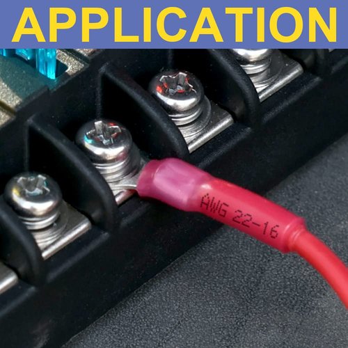 Haisstronica 100pcs Blue Marine Grade Heat Shrink Ring Connectors - 16-14 Gauge Tinned Copper Terminals