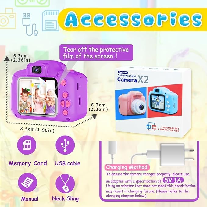 Seckton Upgrade Kids Selfie Camera, Christmas Birthday Gifts