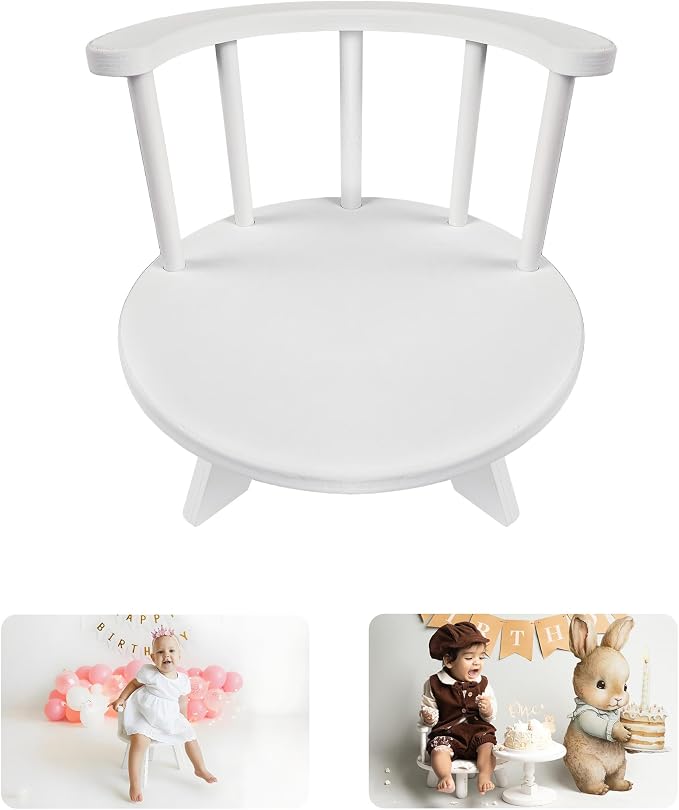 Photography Props Wooden Stool Set Photo Studio Accessories White Semi-Circular
