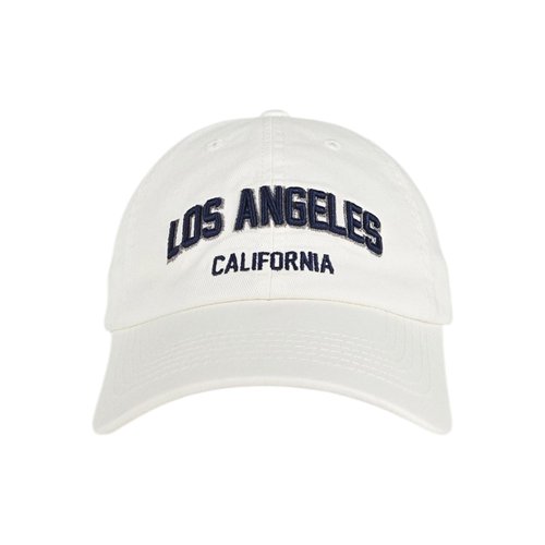 E BY ELIDAN LA California Embroidered Los Angeles 100% Cotton Baseball Cap, Adjustable Metal Buckle Strap, Unstructured Low-Profile Dad Hat for Men & Women White
