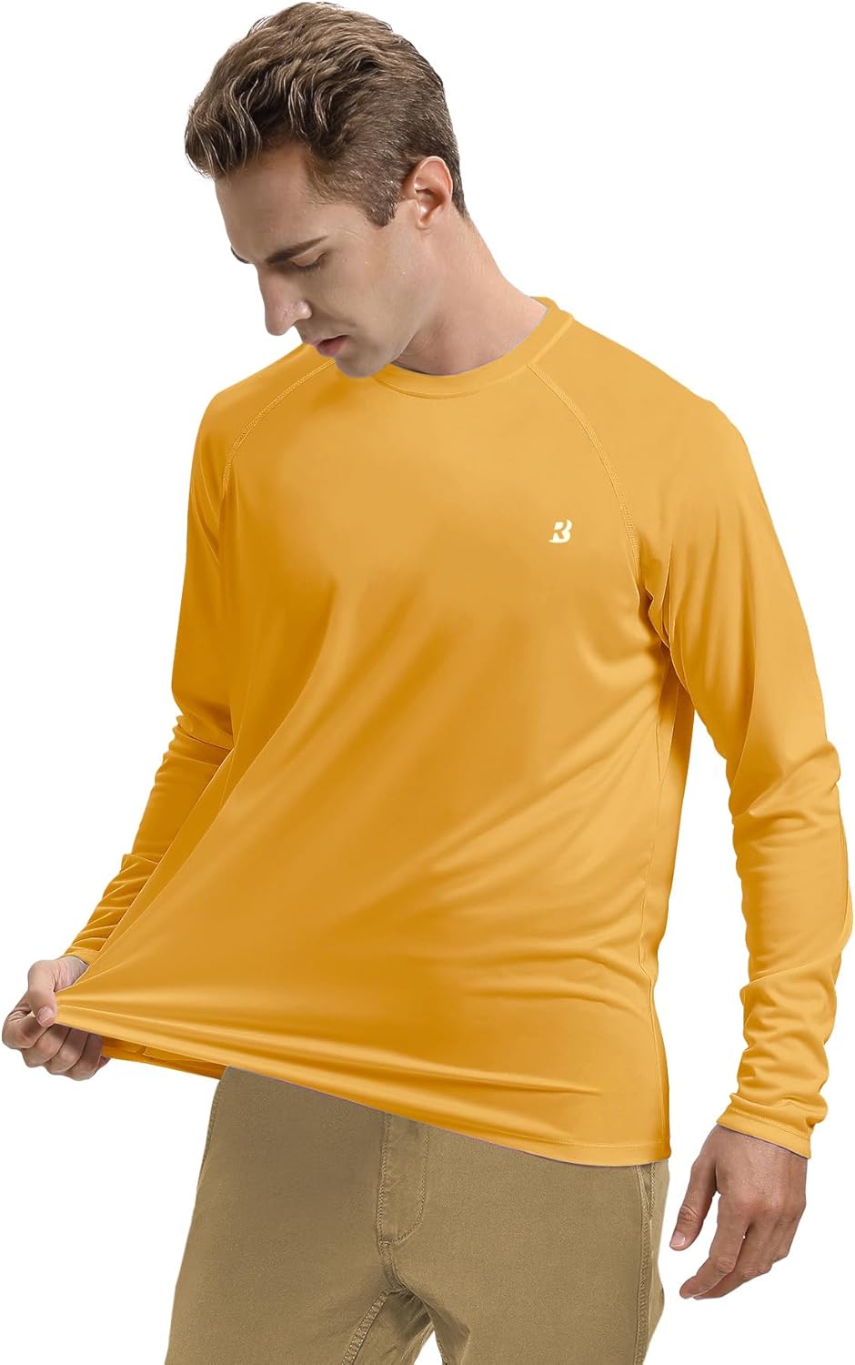 Roadbox Men's UV Sun Protection Shirt - UPF 50+ Long Sleeve Rash Guard for Fishing, Hiking, Swimming