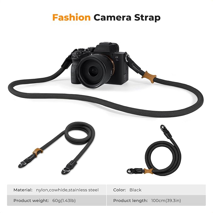 K&F CONCEPT Camera Neck Strap, 100cm Nylon Rope Camera Shoulder Strap