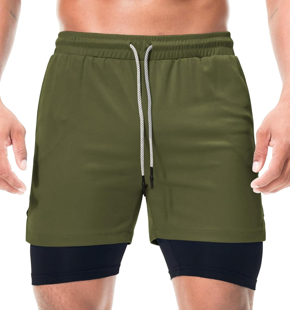 Surenow Men's Athletic Gym Shorts - Quick Dry Lightweight 2-in-1 Running Shorts with Pockets | 3 Pack