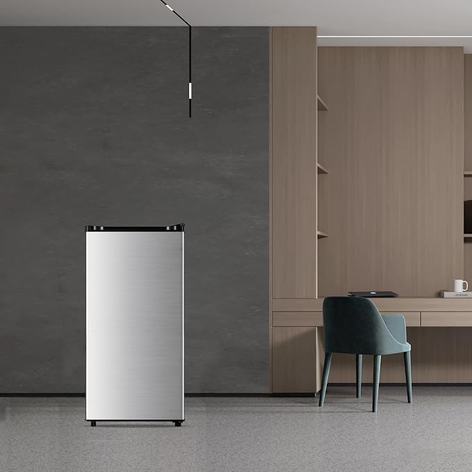 3.1 Cu.Ft Mini Fridge with Freezer, Single Door Mini Refrigerator, 7 Settings Temperature Adjustable, Compact Refrigerator for Apartment,Dorm, Office, Bedroom