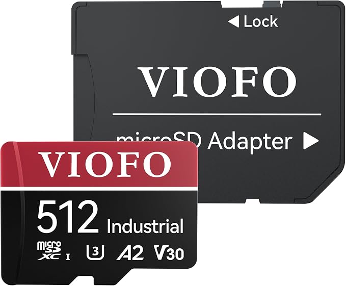 VIOFO 512GB Industrial Grade microSD Card, U3 A2 V30 High Speed Memory Card