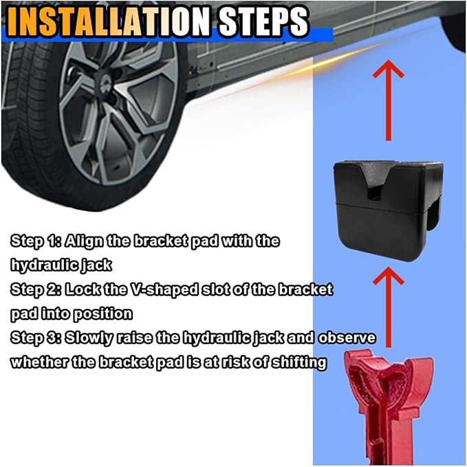 Jack Pad Adapter, Rubber Floor Jack Stand Pads, Universal Heavy Duty Slotted Frame Rail Pinch Weld Protector (4Pcs)