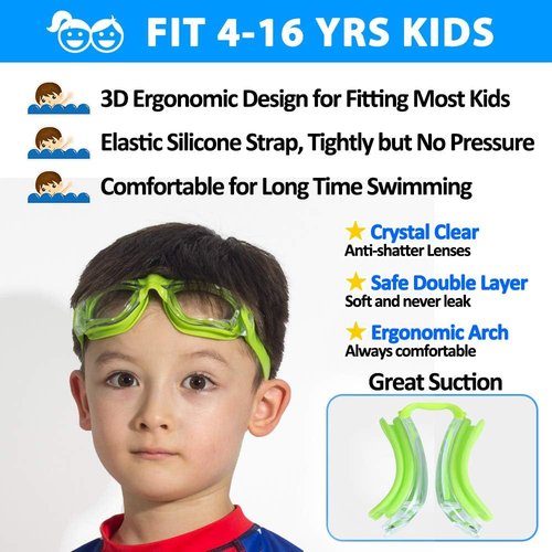 EverSport Kids Swim Goggles - Anti-Fog & UV Protection | Pack of 2 for Ages 4-16