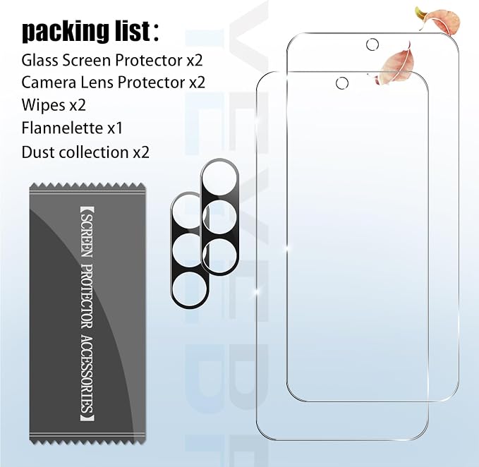 Galaxy S23 FE HD Clear Tempered Glass Screen Protector + Camera Lens Protectors