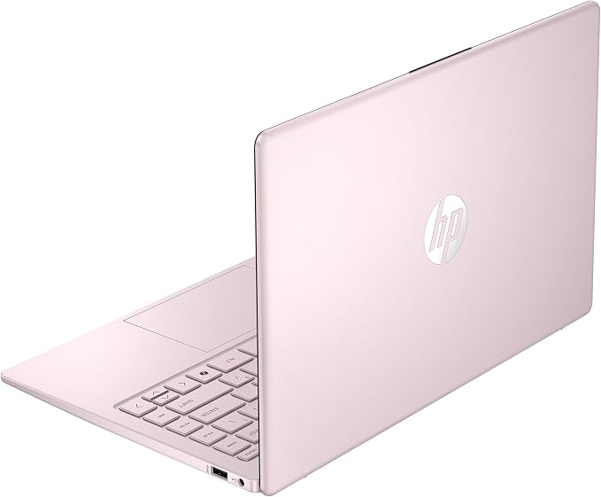 HP Flagship 14" HD Student&Business Laptop, Intel N150 CPU, 16GB RAM, 128GB UFS, Webcam, Bluetooth, Win 11s, Pink (Renewed)