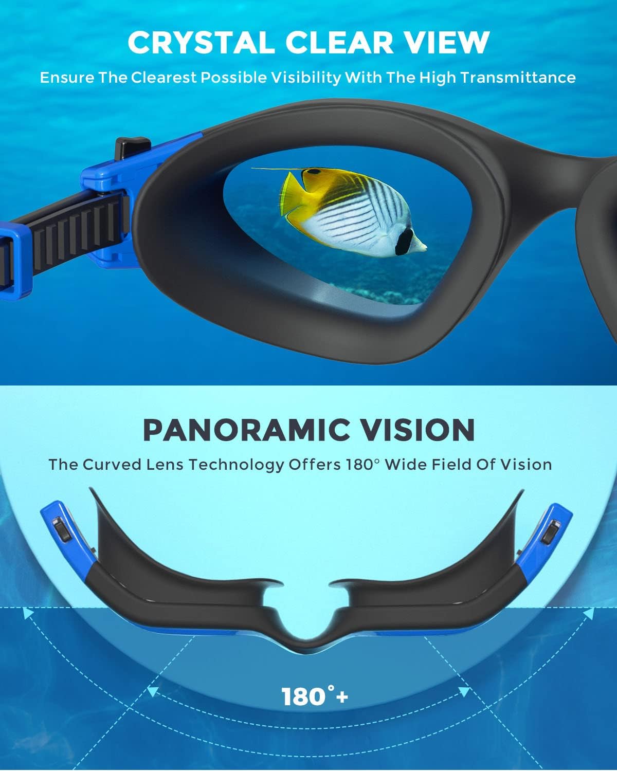 OMID Kids Swim Goggles - P2mini Polarized Design for Comfort | Ideal for Ages 6-14