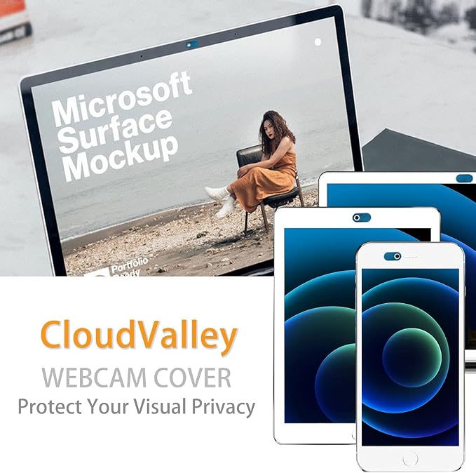 CloudValley Camera Cover Slide Ultra-Thin, MacBook Pro, iPhone 8/7/6, Privacy