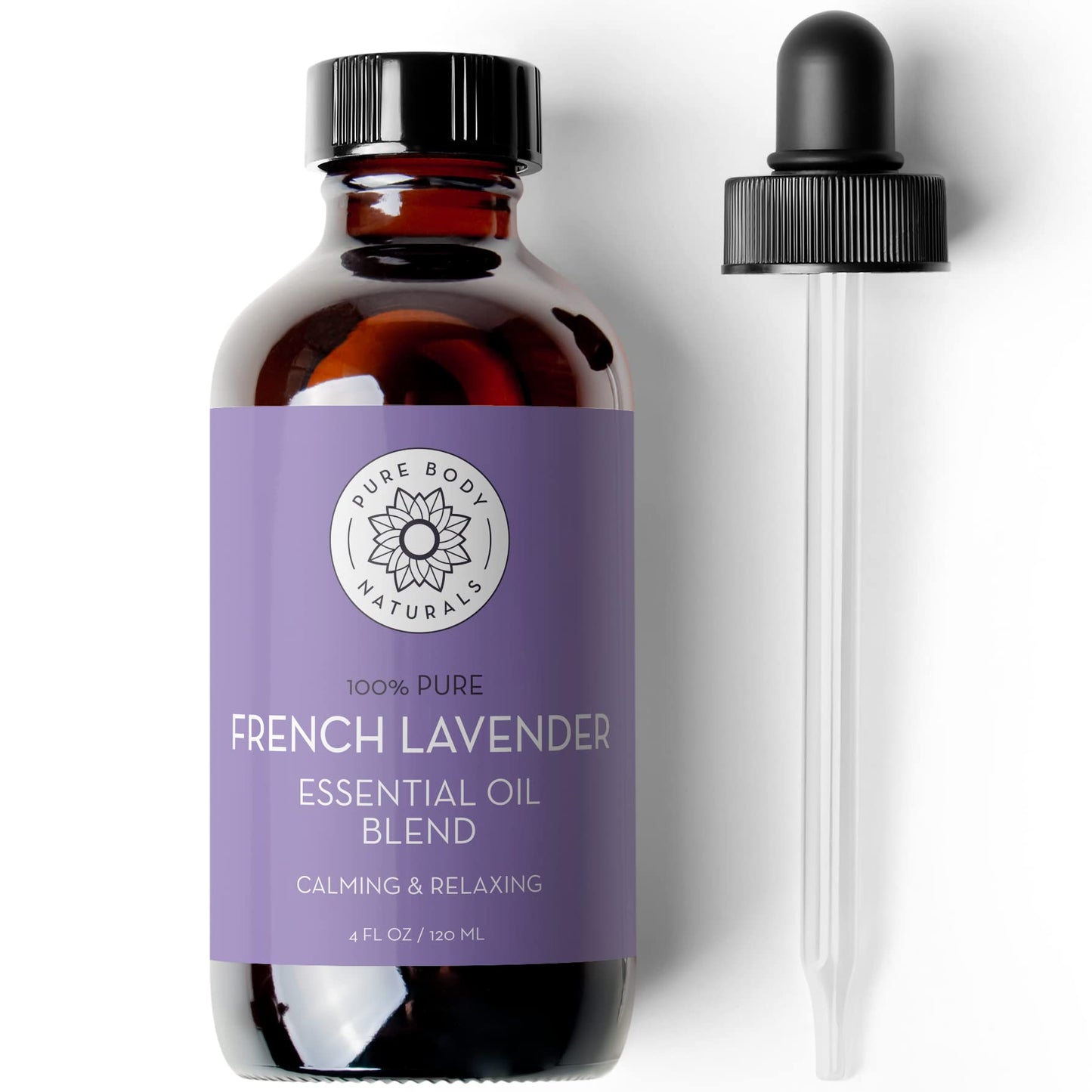 Pure Body Naturals French Lavender Essential Oil Blend, 4 Fl Oz - For Aromatherapy, Soap Making, And Diy Skin And Hair Products