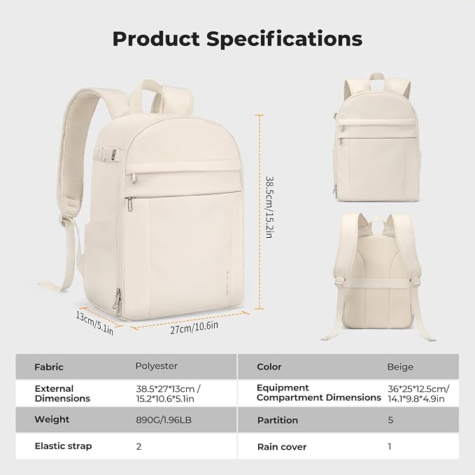 K&F CONCEPT Camera Bag Backpack, Professional DSLR/SLR/Mirrorless Camera