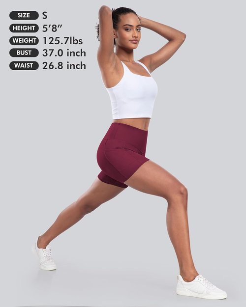 CHRLEISURE Women's Biker Yoga Shorts - High Waisted Tummy Control | 4-Pack Athletic Gym Shorts