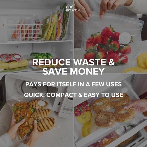 Chef Preserve Vacuum Sealer Bags - 30 Large BPA-Free Food Storage Bags (12 x 13 in) | Odor-Resistant, Leak-Proof, Freezer & Microwave Safe