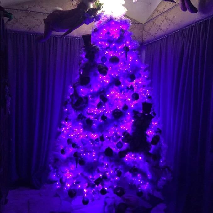Christmas String Lights Purple - 220 LED 25m/82ft 8 Modes End-to-End Plug in Indoor/Outdoor Waterproof Decorative Inside/Outside Fairy Twinkle Xmas Tree Lights for Halloween/Wedding/Patio/Room/Home