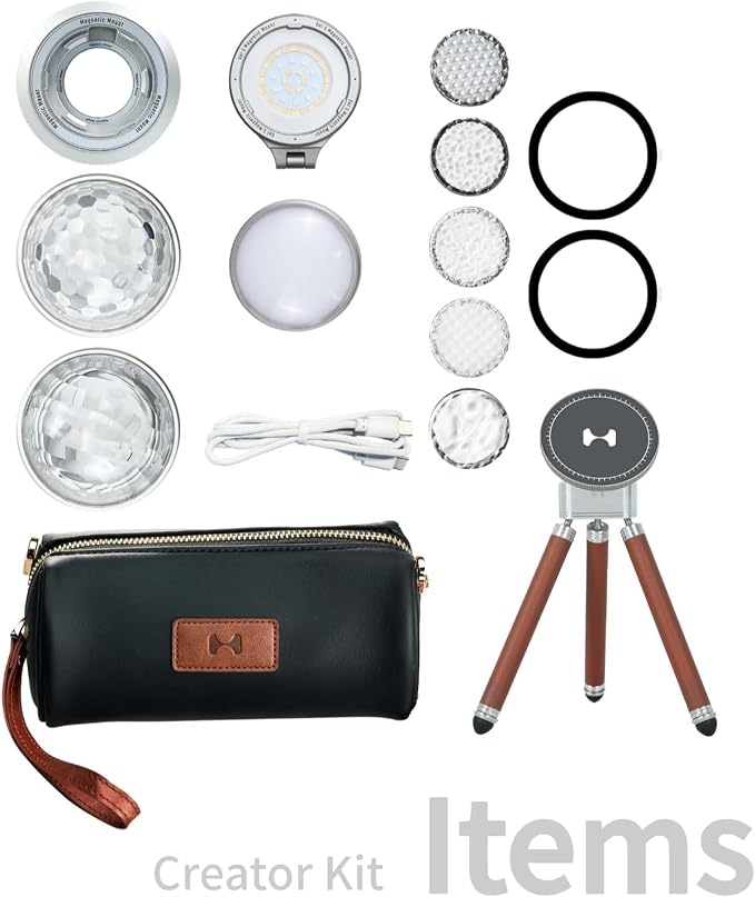 Harlowe Sol 5 Spectra Universal Magnetic Phone Light, Luxury Vegan Leather