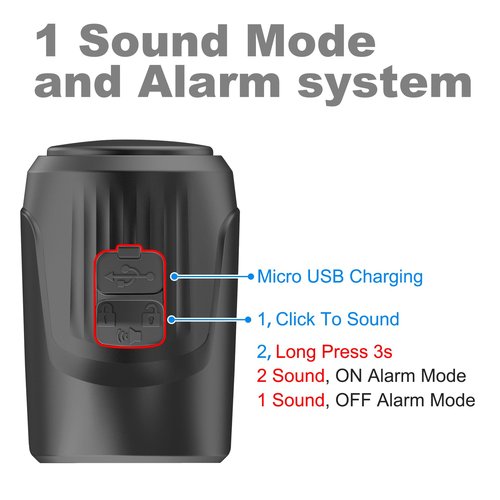 Electric Bike Bell for Adult, 125db Anti-Theft Alarm Loud E-Bike Horn with 1 Sound Modes USB Rechargeable Waterproof Bicycle Horn for MTB/BMX Scooter/Road Cycling