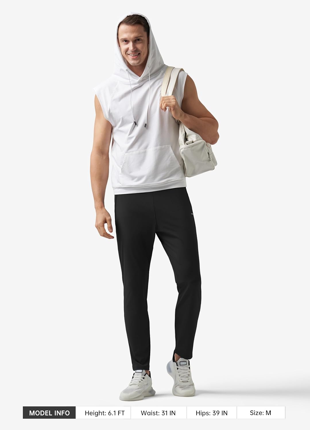 Willit Men's Athletic Jogging Sweatpants - Comfortable Workout Pants with Zipper Pockets | Gray