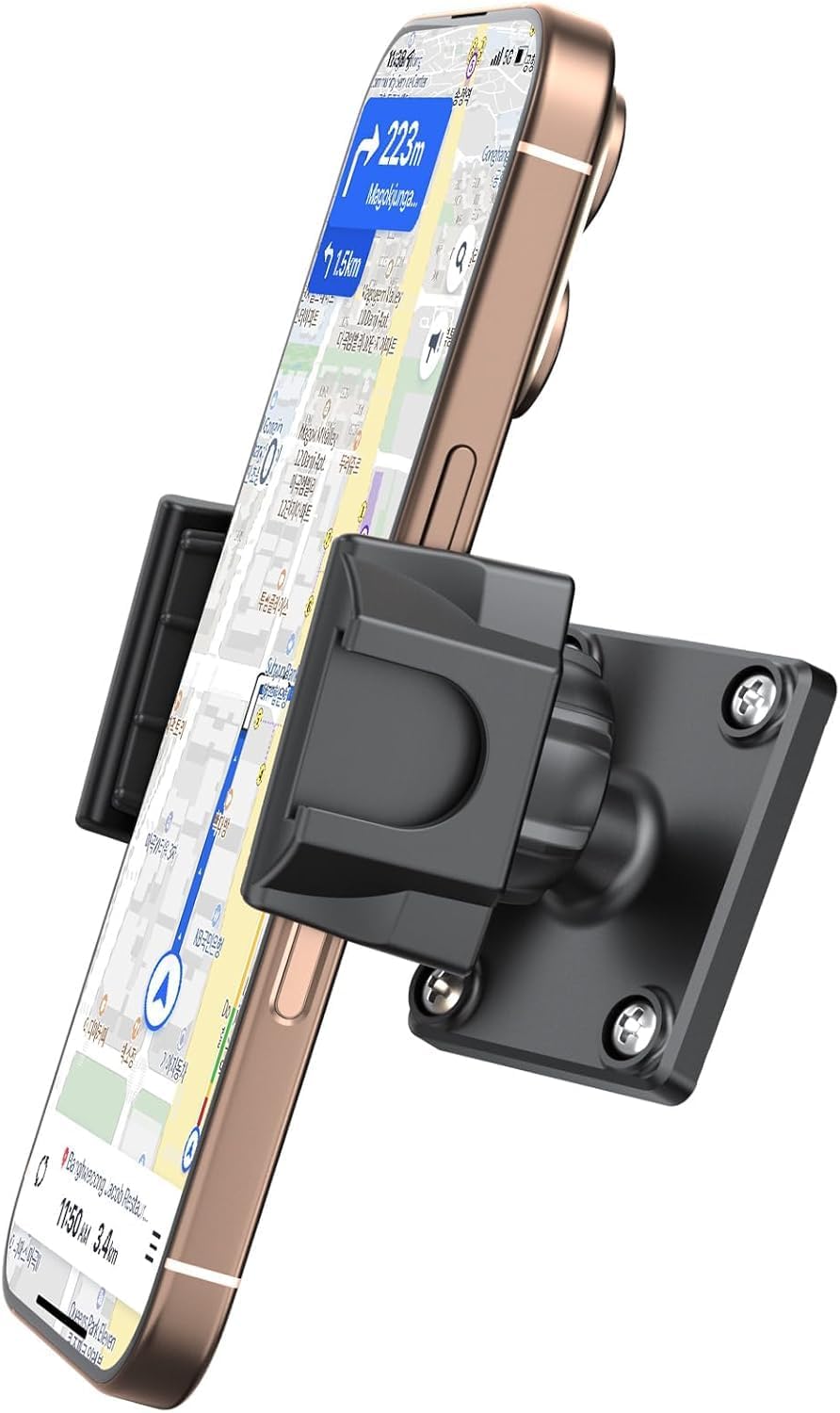 MAGJIEYX Car Phone Holder for Truck/Wall/Boat, Drill-Base Mount for Van/Dashboard Durable 360°Adjustable & Firm Grip Clamp Stand Compatible with 4.7"-6.9" iPhone/HTC/LG/Nexus/Samsung/Huawei