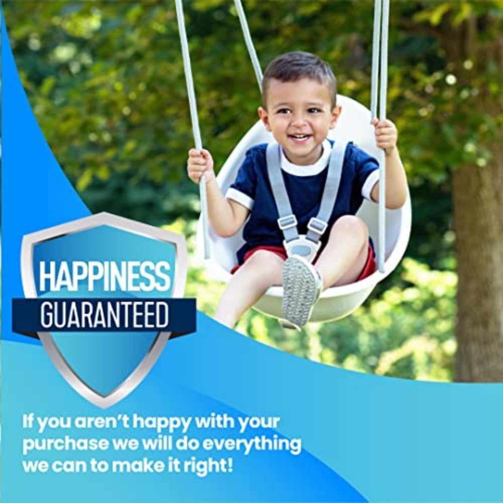 Swurfer Coconut Toddler Swing - Comfy Outdoor Baby Swing with 3-Point Safety Harness | Easy Installation for Ages 6-36 Months