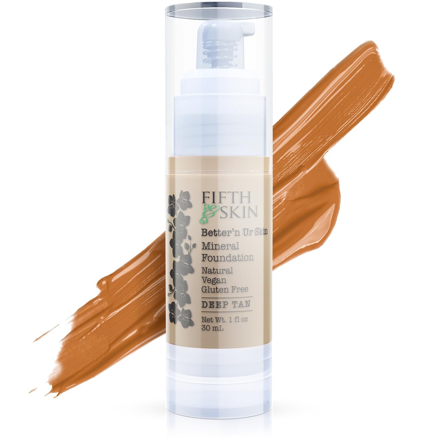 Fifth & Skin: Bettern Ur Skin Liquid Foundation (Deep Tan) - Natural, Organic, Vegan, Cruelty-Free - Gluten-Free Beauty With Bui