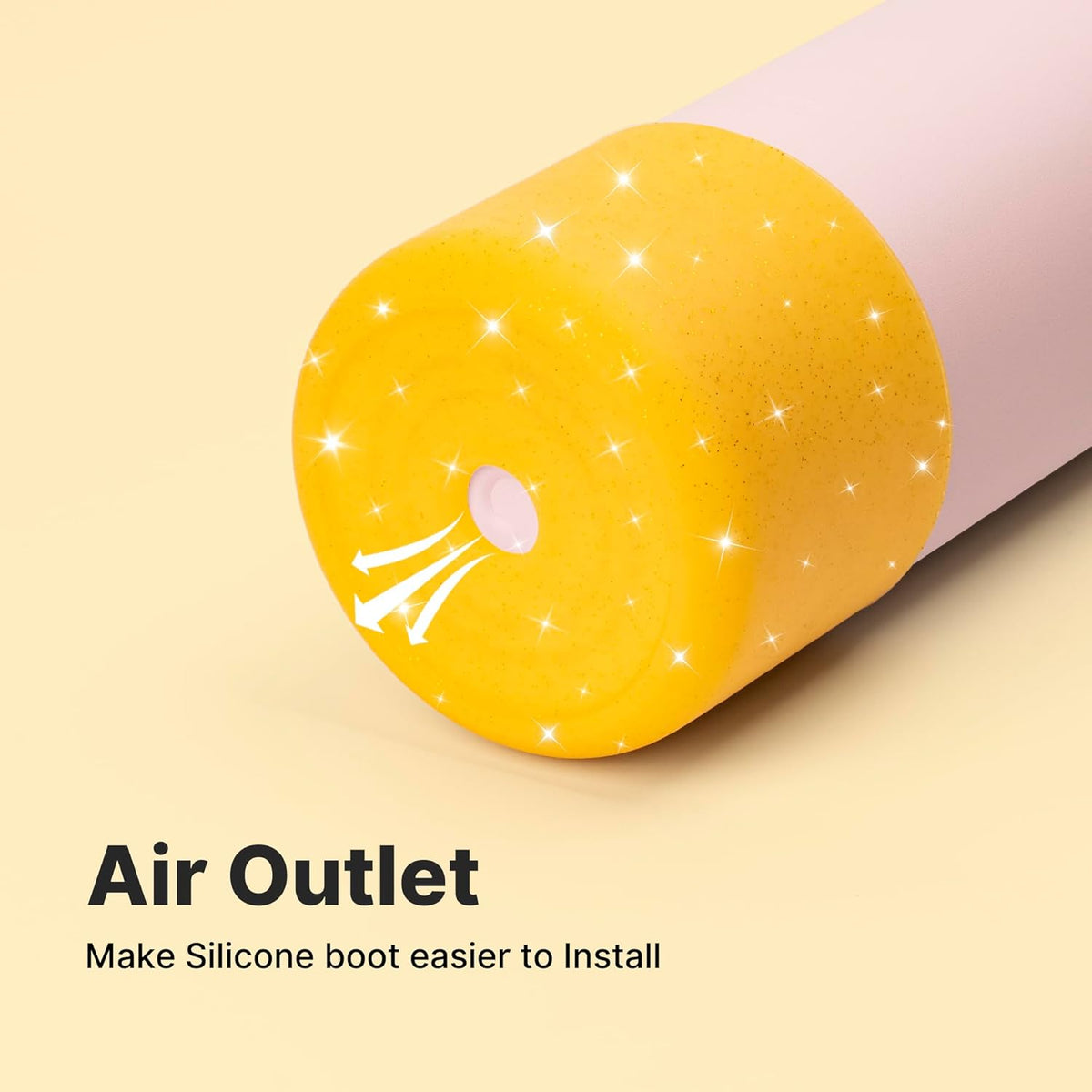 Owala Silicone Water Bottle Boot - Anti-Slip Protective Sleeve for 14/16oz & Kids 12oz Tumblers | Glitter Yellow