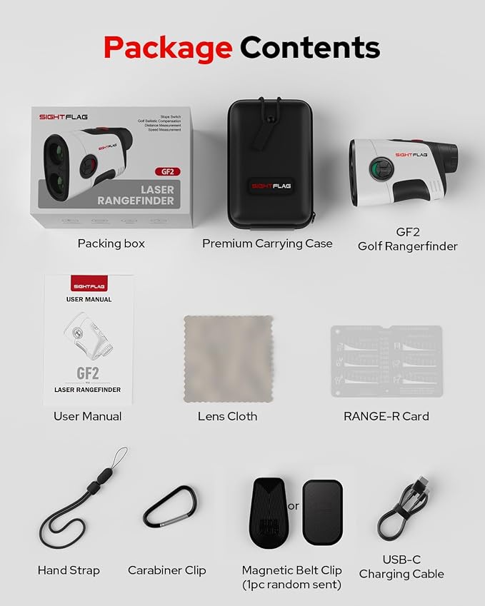 GF2 Golf Rangefinder with Slope, 1300 Yards Laser Range Finder, 7.5X