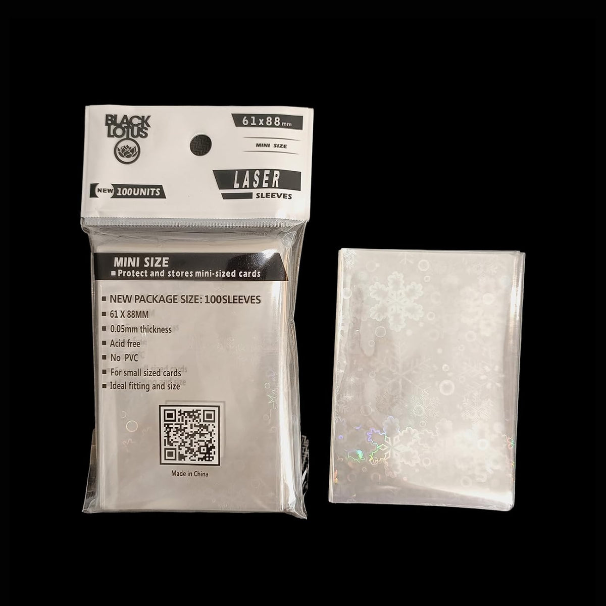 Skiennix Holographic Card Sleeves - 100 PCS Colorful Snowflake Patterned Protectors for Kpop & TCG Cards (61×88mm)