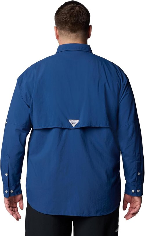 Columbia Men's PFG Bahama II Fishing Shirt - Lightweight, Quick-Dry, Long Sleeve, Blue