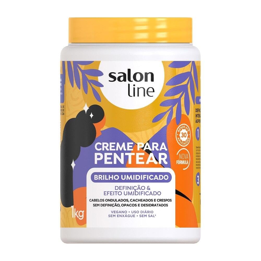 Salon Line - Linha Creme para Pentear - Brilho Umidificado 1000 Gr - (Combing Cream Collection - Wet Look Net 35.27 Oz)