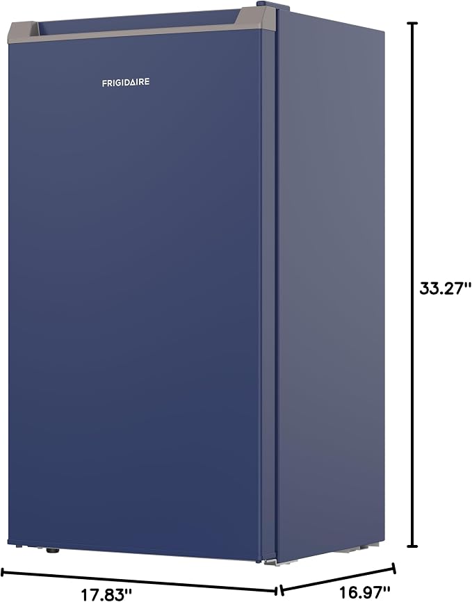 Frigidaire Mini Refrigerator, Compact Freezer Compartment, Adjustable Thermostat Control, Reversible Door, Contemporary Series, 3.2 cu ft, Blue