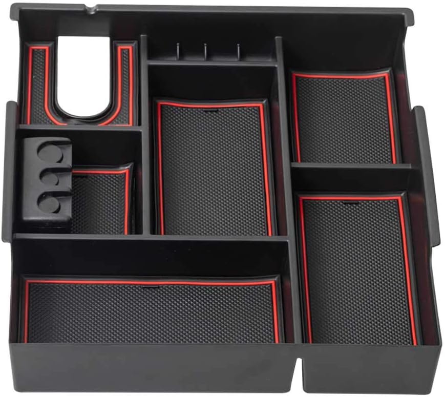 Center Console Organizer Tray for Toyota Tundra 2014-2021 Accessories, Red