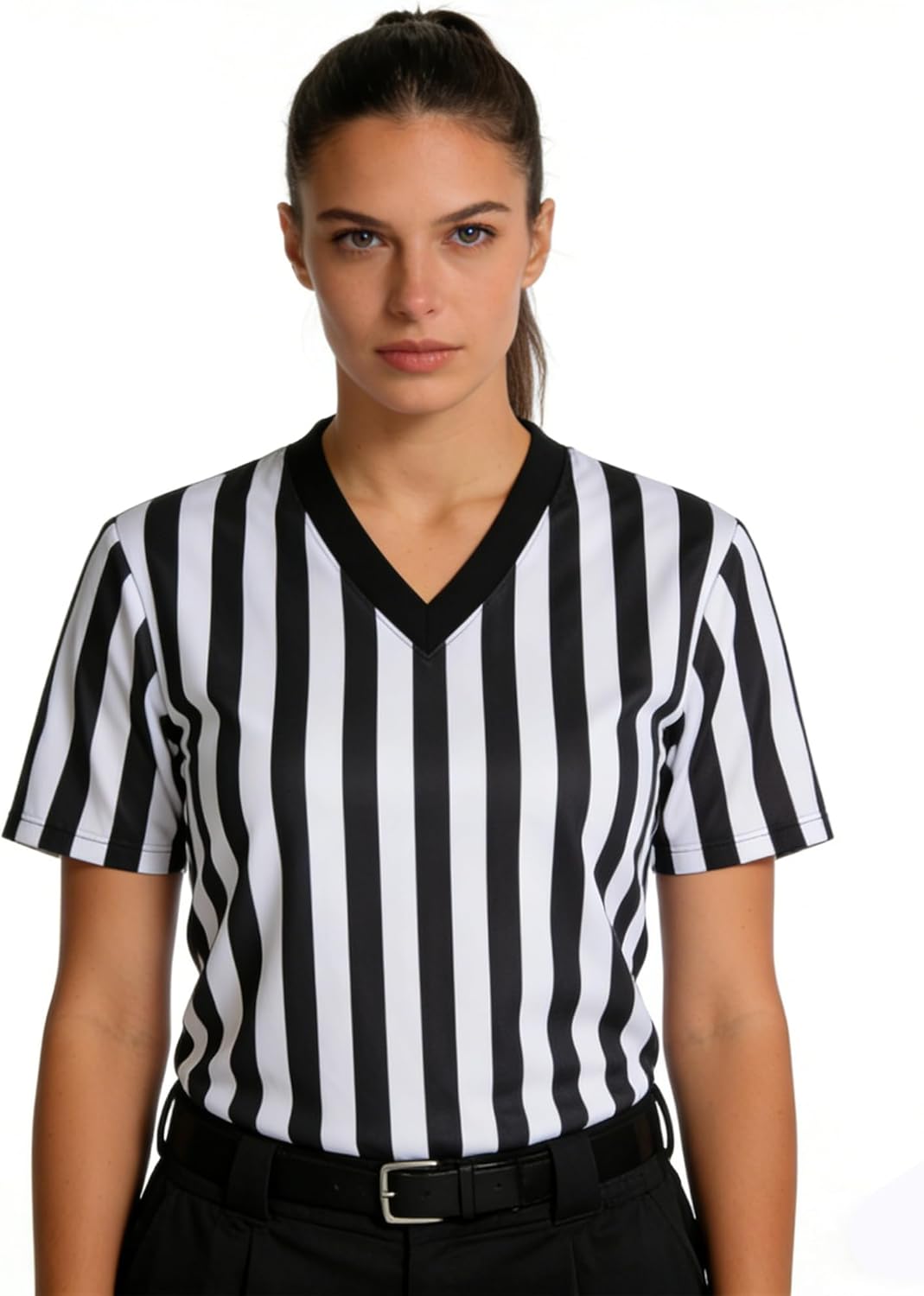 Skiennix Women's Referee Shirt - Official V-Neck Football & Basketball Jersey | Perfect for Halloween Costume