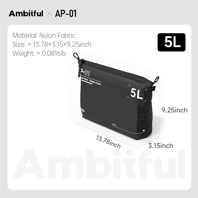 AMBITFUL AP-01 Water-Resistant Organizer Pouch, Ultra-Light Travel Storage Bag