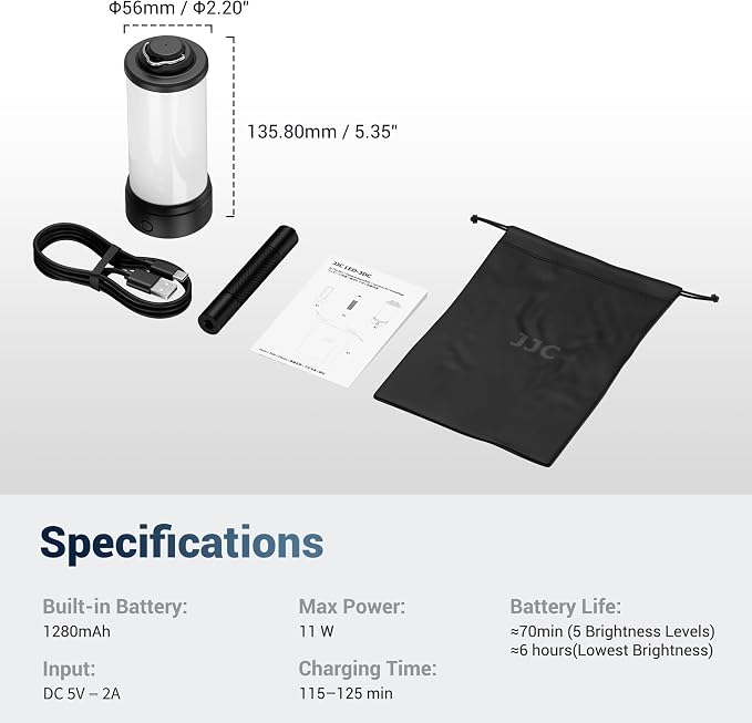JJC 360° Light Attachment for Insta360 X5 X4 X3 DJI Osmo 360 Gopro Max Xtra 360